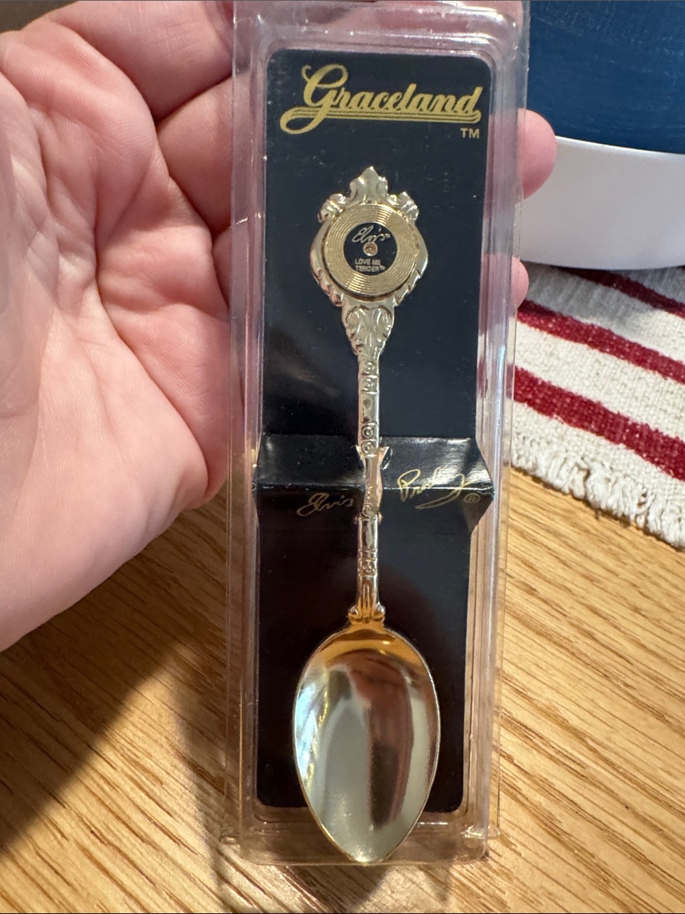 Elvis Gold-Plated Decorative Collectible Spoon with Graceland Emblem
